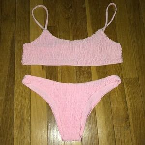 Pink Smocked Bikini